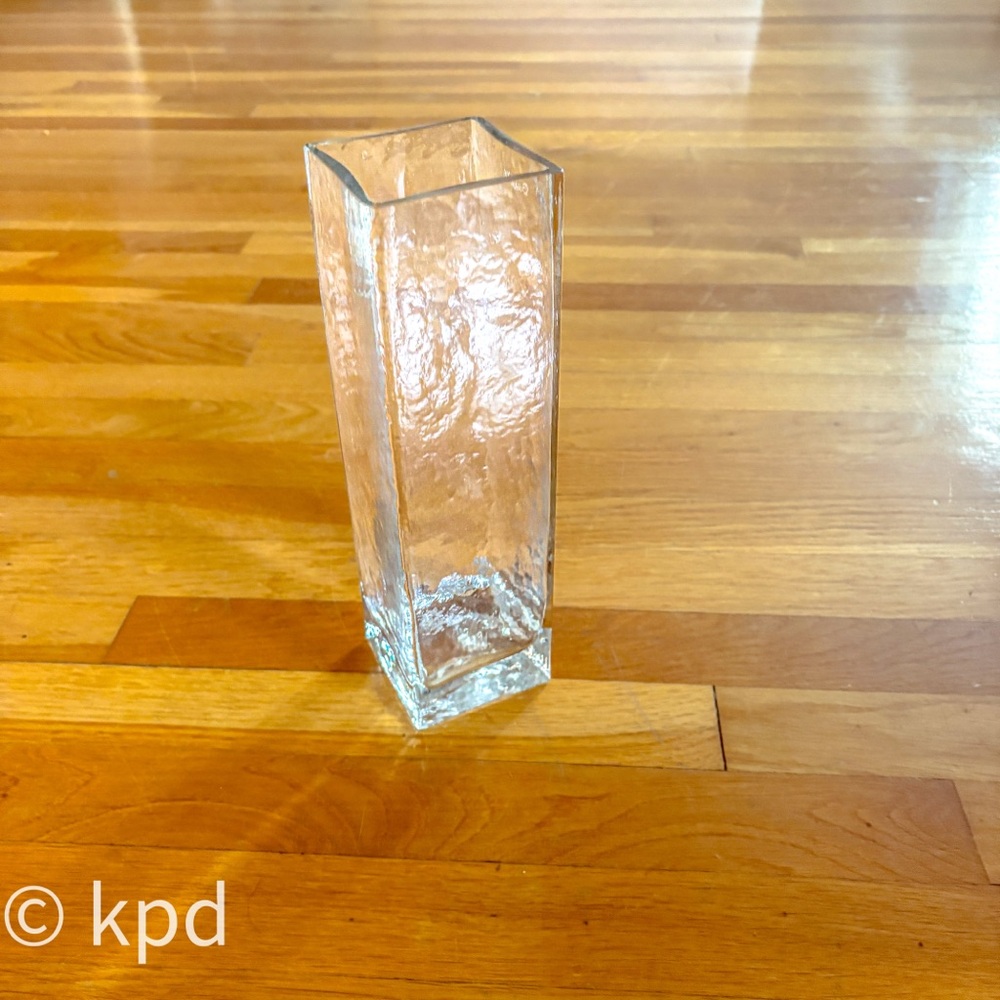 Goebel Glass Vase – Clear Textured Square 11” Tall - Picture 10 of 10